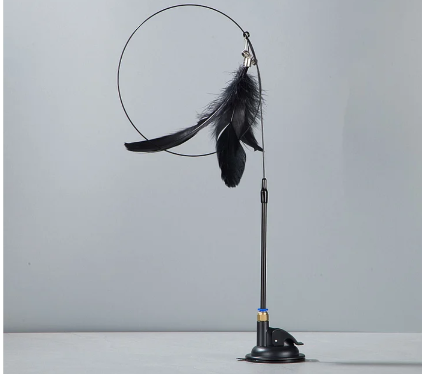 ของเล่นแมวแบบโต้ตอบ ขนนกธรรมชาติ