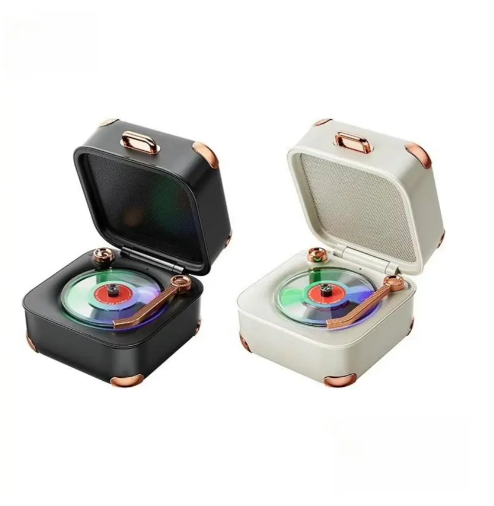 ลำโพงบลูทูธแบบพกพา (Portable Wireless Speaker) ลำโพงสเตอริโอขนาดเล็ก พร้อมฟังก์ชันอัดเสียงแบบคลาสสิกย้อนยุค มาพร้อมไฟ RGB สุดเท่ สร้างบรรยากาศงานปาร์ตี้ได้ทุกที่ เหมาะสำหรับการใช้งานในบ้าน การเดินทาง และงานเลี้ยง