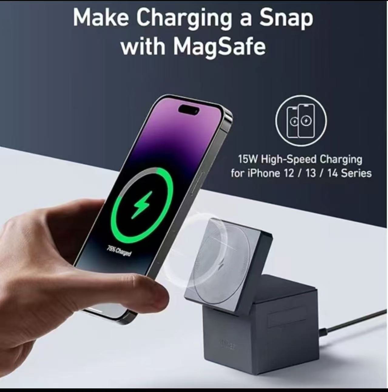 แท่นชาร์จไร้สาย Anker 3-in-1 Cube 15W แบบพับได้ (รองรับ MagSafe)