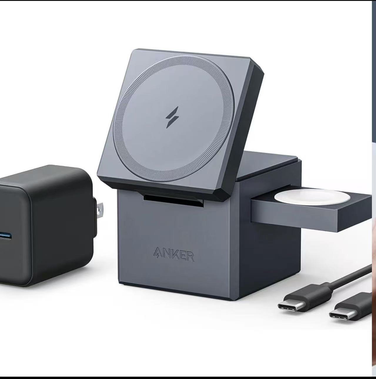 แท่นชาร์จไร้สาย Anker 3-in-1 Cube 15W แบบพับได้ (รองรับ MagSafe)